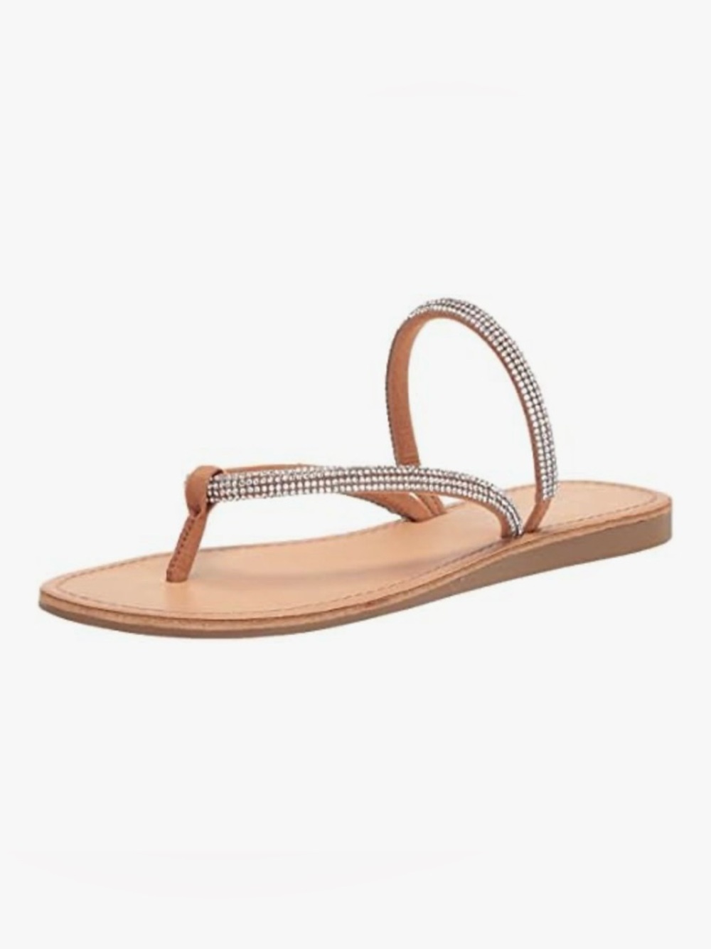 NWT ~ Madden Girl “Aurra” Women’s Tan Rhinestone Strap Thong Sandals
